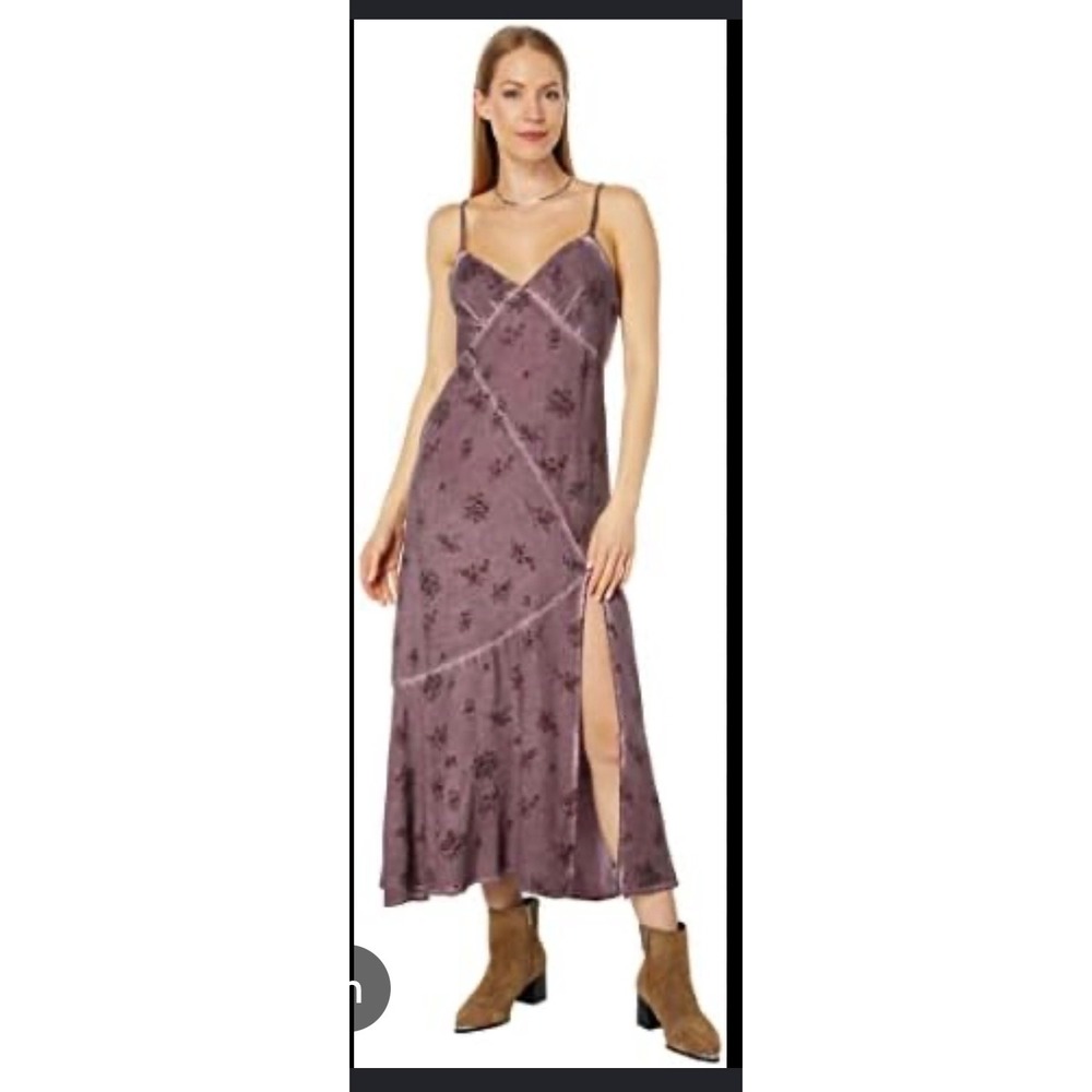 Lucky Brand Women Floral Slit Maxi Slip Dress Size Small Grunge Fairy Whimsigoth